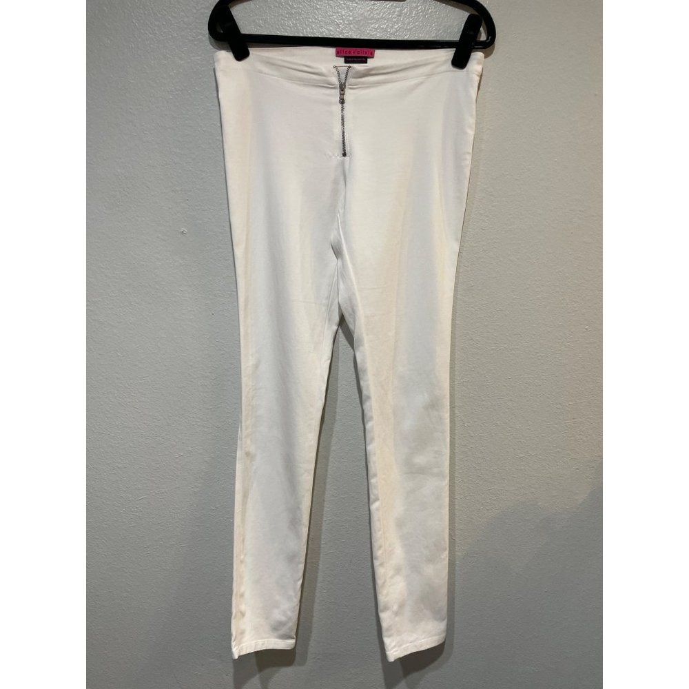 Alice + Olivia 27W White Skinny Stretchy Pants